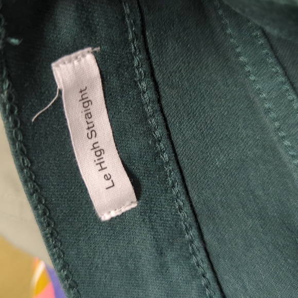 NEW Frame Le High Straight Cropped Jeans Pine Green 24 super stretch denim - Picture 12 of 14